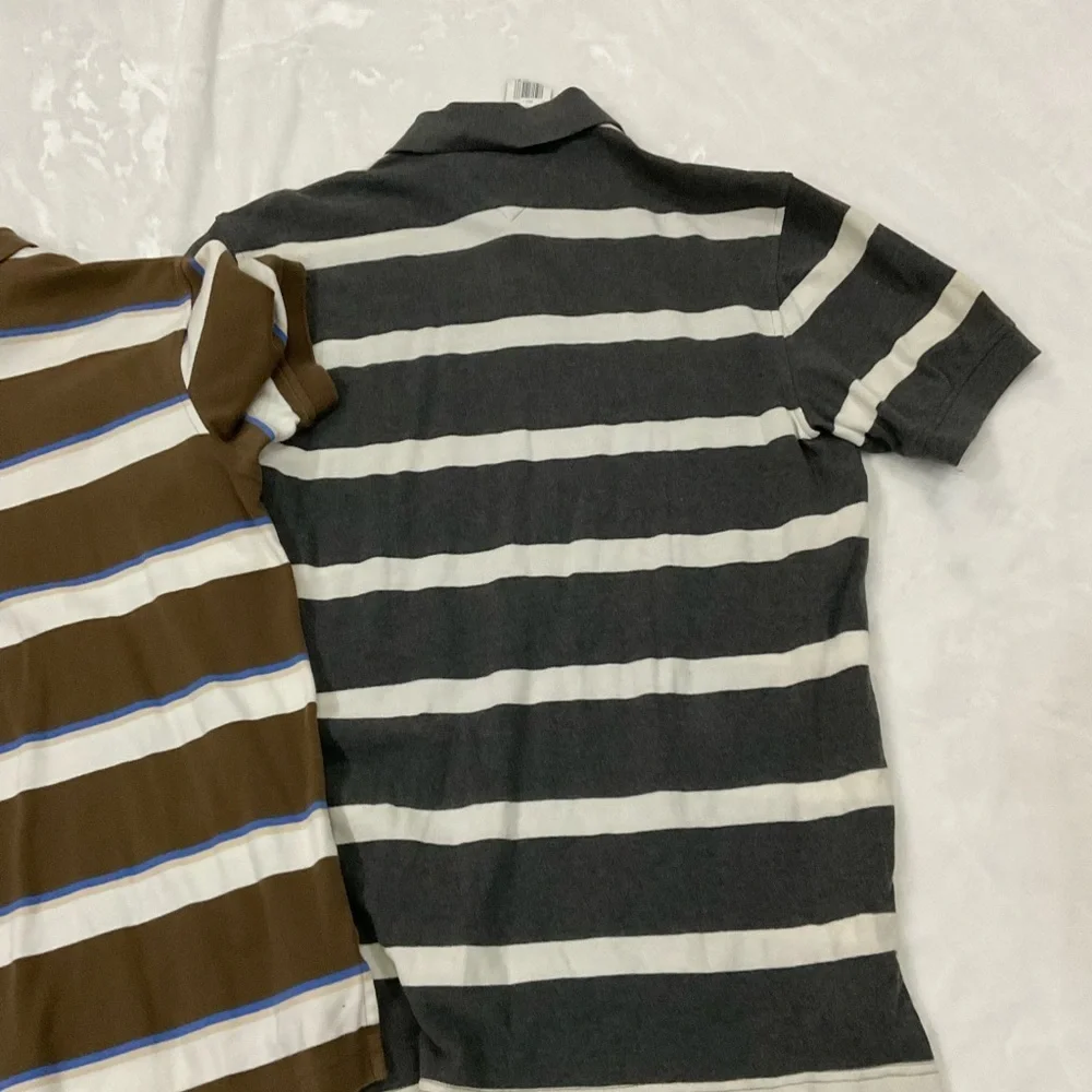 Tommy Hilfiger Striped Polo Shirts - Brown and Gray